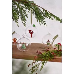 Anthropologie Terrain Festive Friend Glass Ornament Red Berries